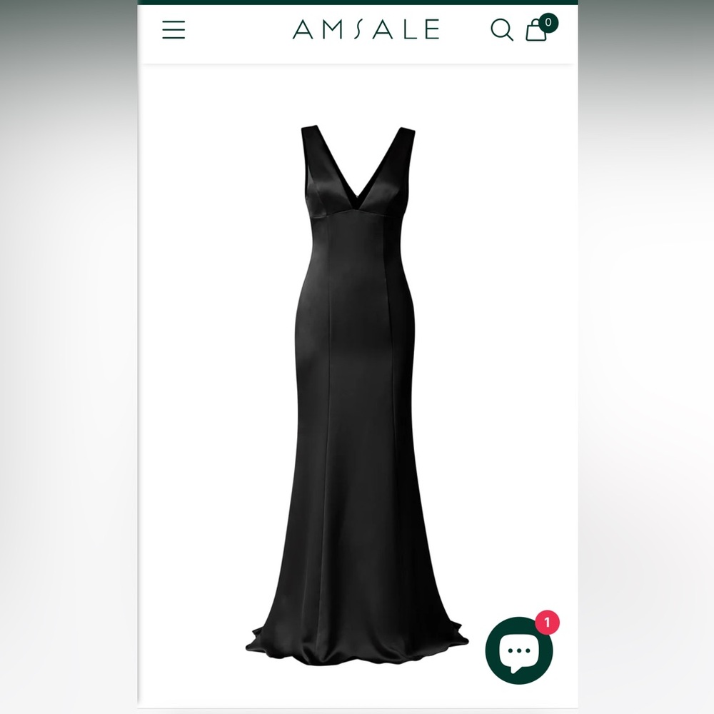 Black Amsale Formal/Bridesmaid Dress
